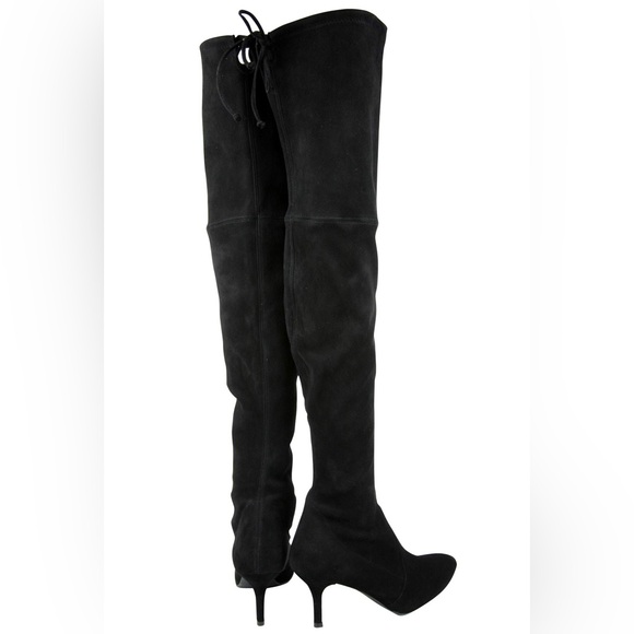 STUART WEITZMAN Black Suede Solid Tiemodel Over-The-Knee Boot - Picture 9 of 11